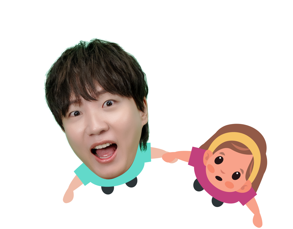 도티와 어린여자아이 이미지