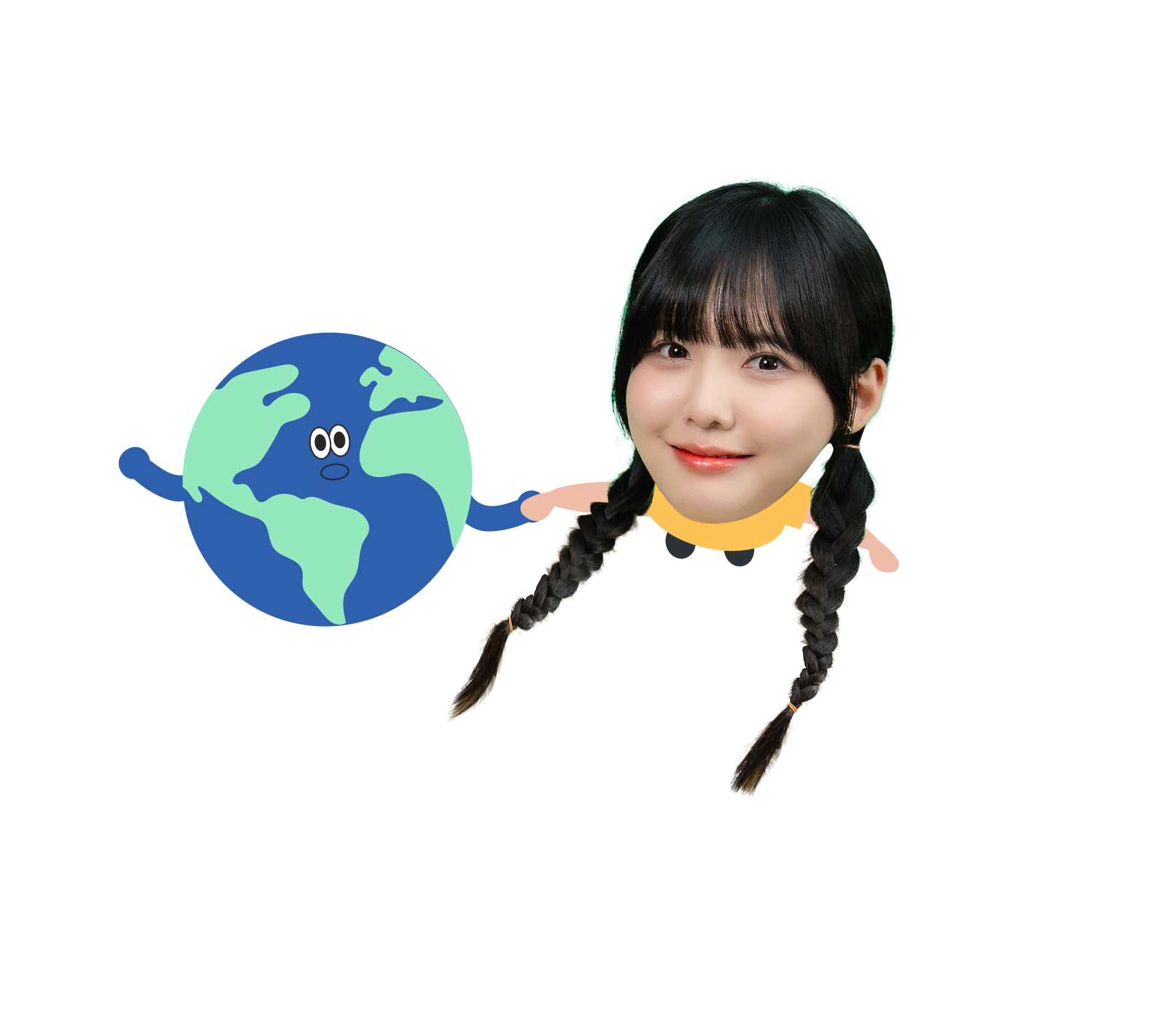 도티와 어린여자아이 이미지